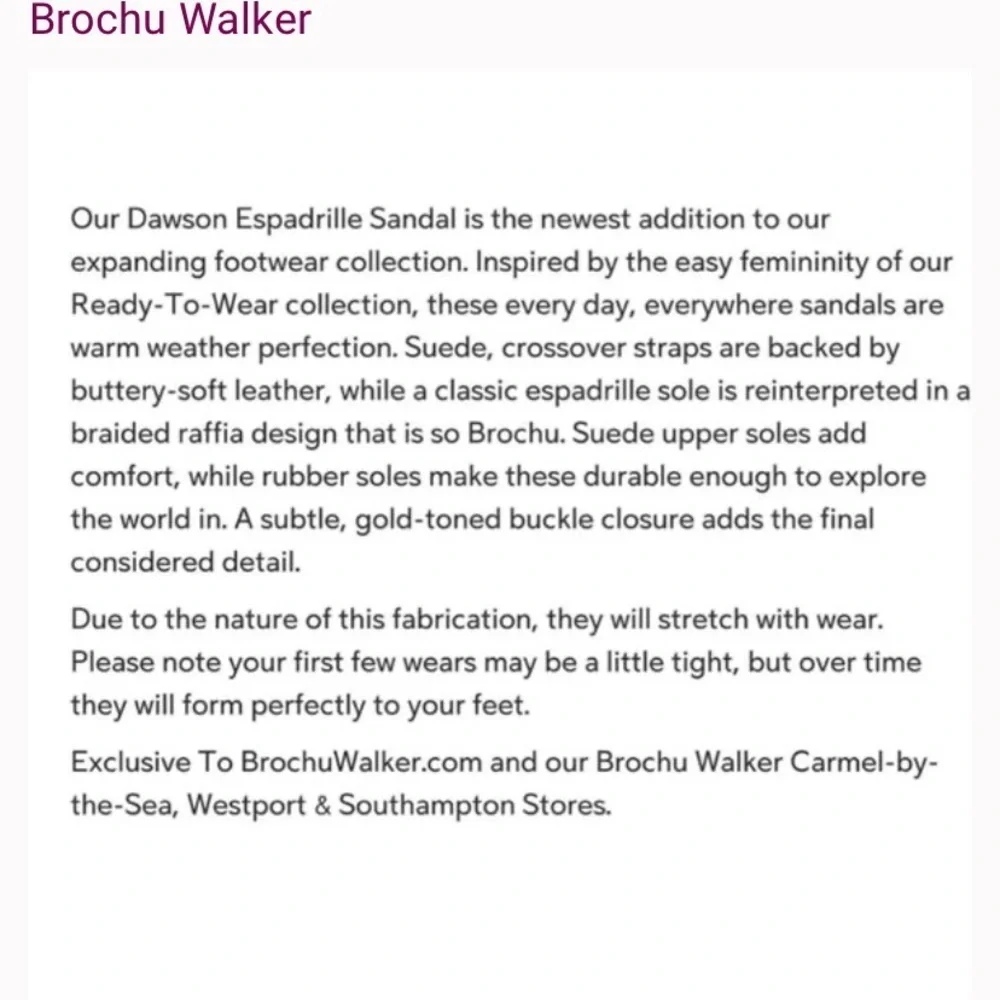 Brochu Walker brand new